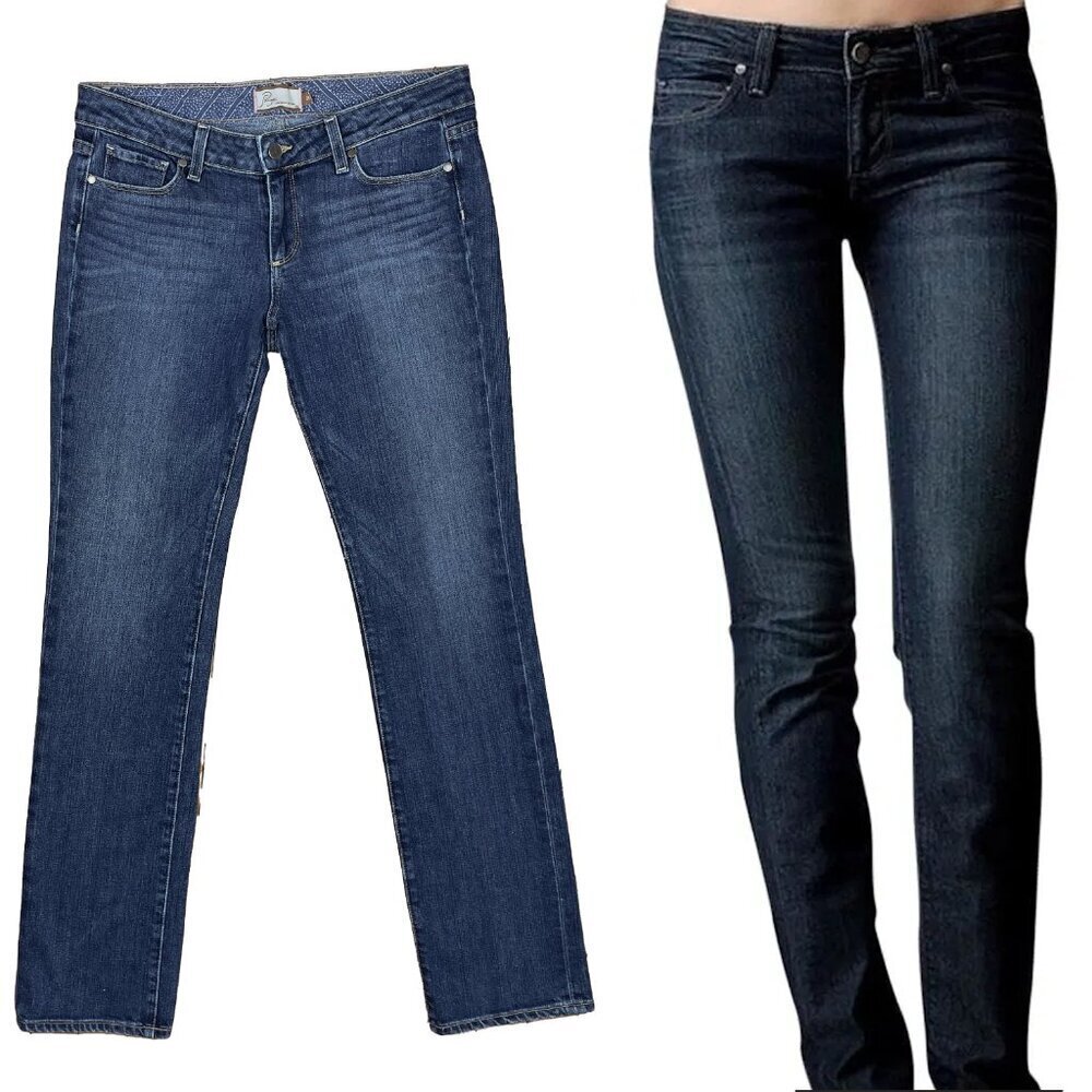 PAIGE Premium Denim Heights Y2K Jeans Low Rise Straight Leg Medium wash sz‎ 31